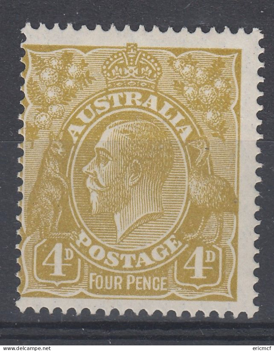 Australia 1926-30 4d Yellow-Olive Perf 14 MLH SG91 - Ungebraucht