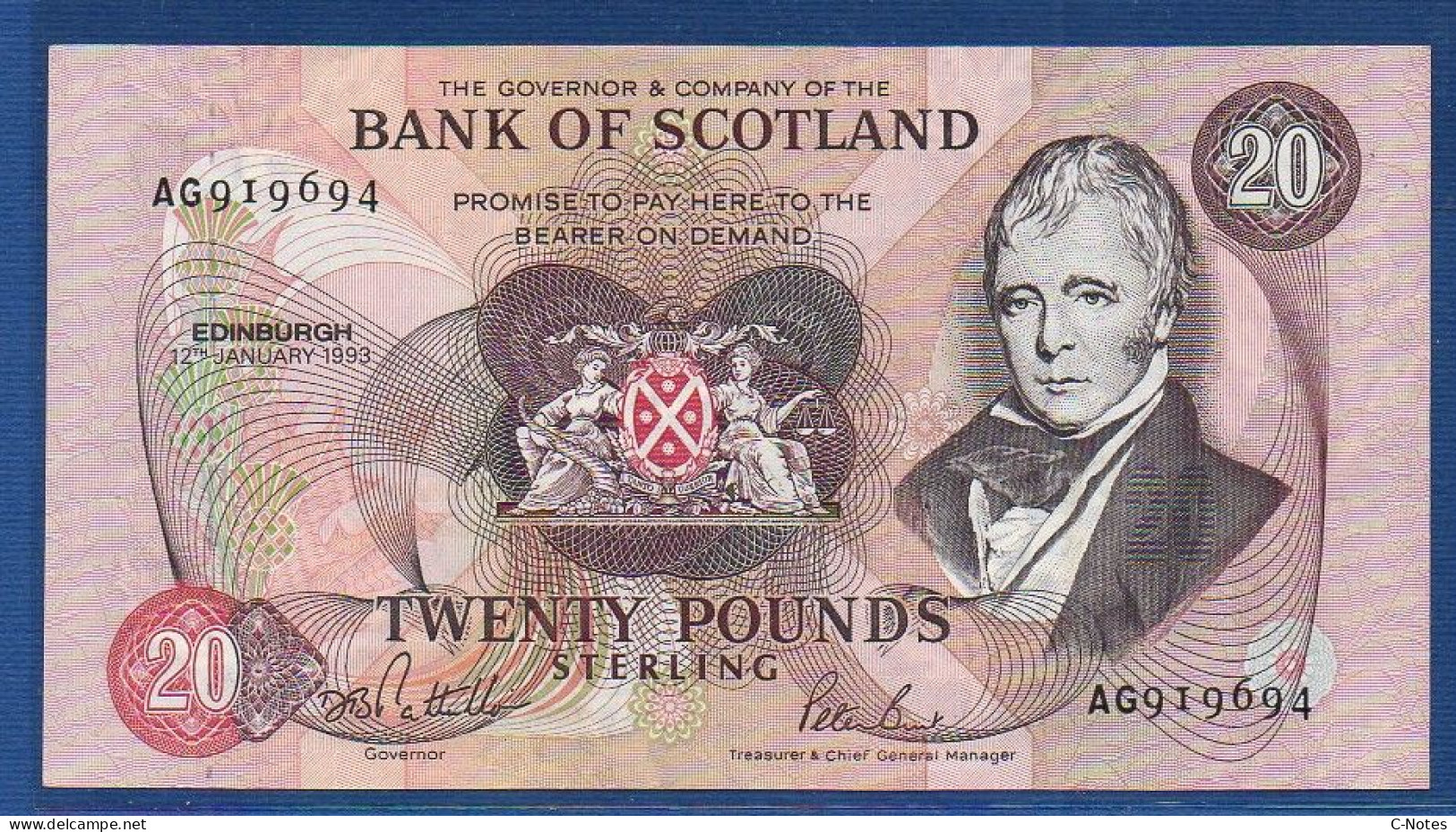 SCOTLAND - P.118a – 20 POUNDS 12.01.1993 AUNC, S/n EZ505237 - 20 Pounds