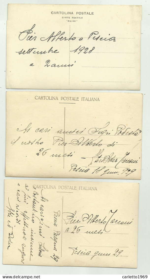 3 CARTOLINE FOTOGRAFICHE  BAMBINO A PESCIA ( PISTOIA ) NEL 1929 - VEDI RETRO - NV FP - Sonstige & Ohne Zuordnung