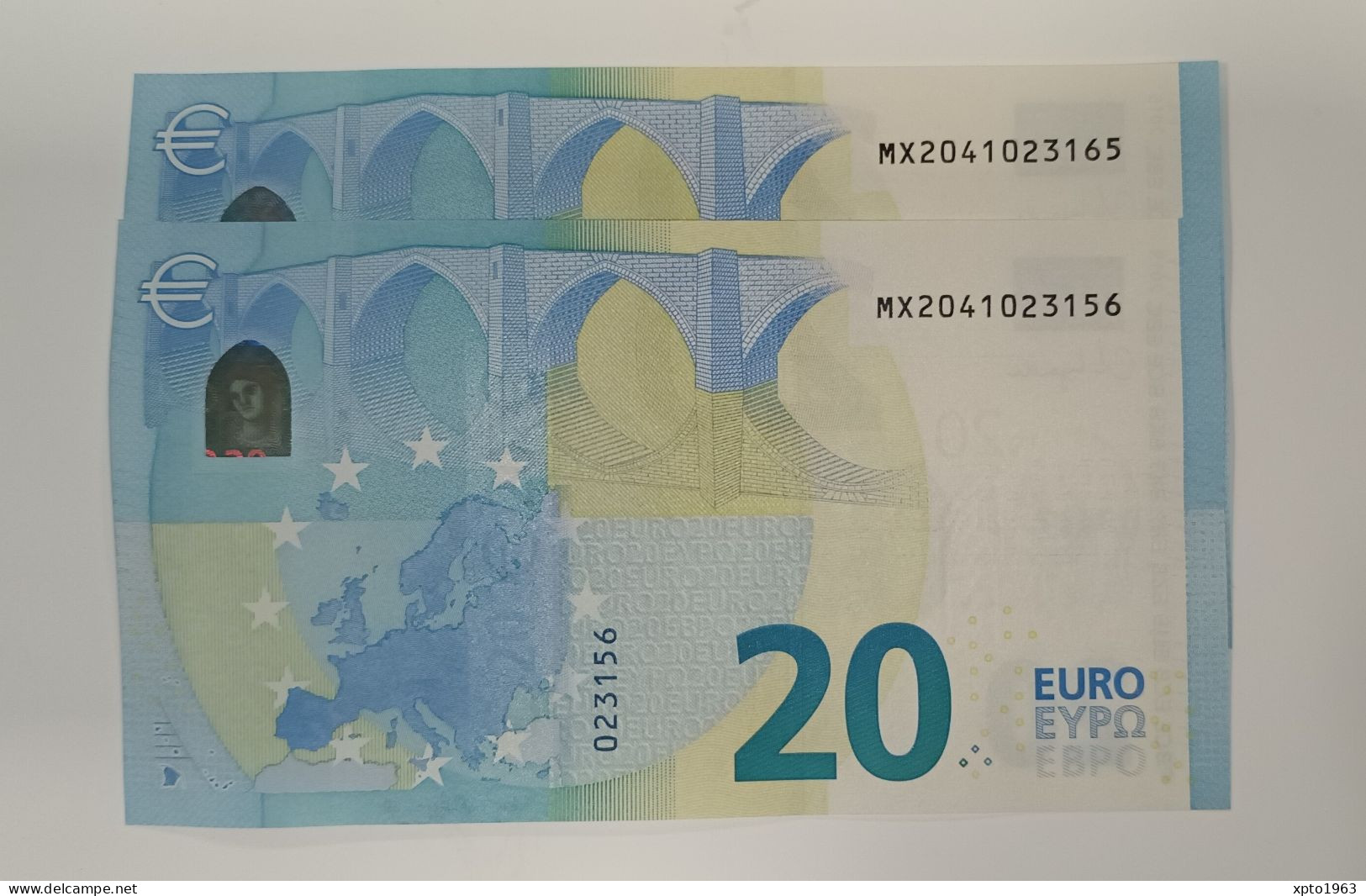 2x 20 EURO PORTUGAL M007 D3  MX2041023156 / MX2041023165 - PAREJA CORRELATIVA - UNC - FDS - NEUF - 20 Euro