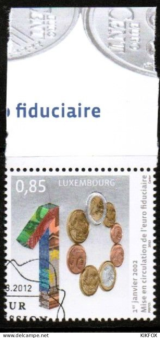 LUXEMBOURG, LUXEMBURG 2012, MI 1934,  10 ANNIVERSAIRE ESPÈCES EN EURO, ESST GESTEMPELT, OBLITERE - Gebraucht