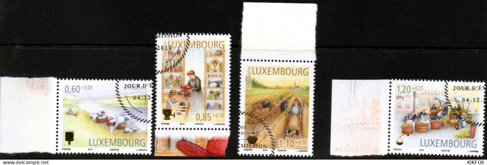 LUXEMBOURG, LUXEMBURG 2012,SATZ MI 1956 - 1959, ALTE HANDWERKSBERUFE,   ESST GESTEMPELT, OBLITERE - Used Stamps
