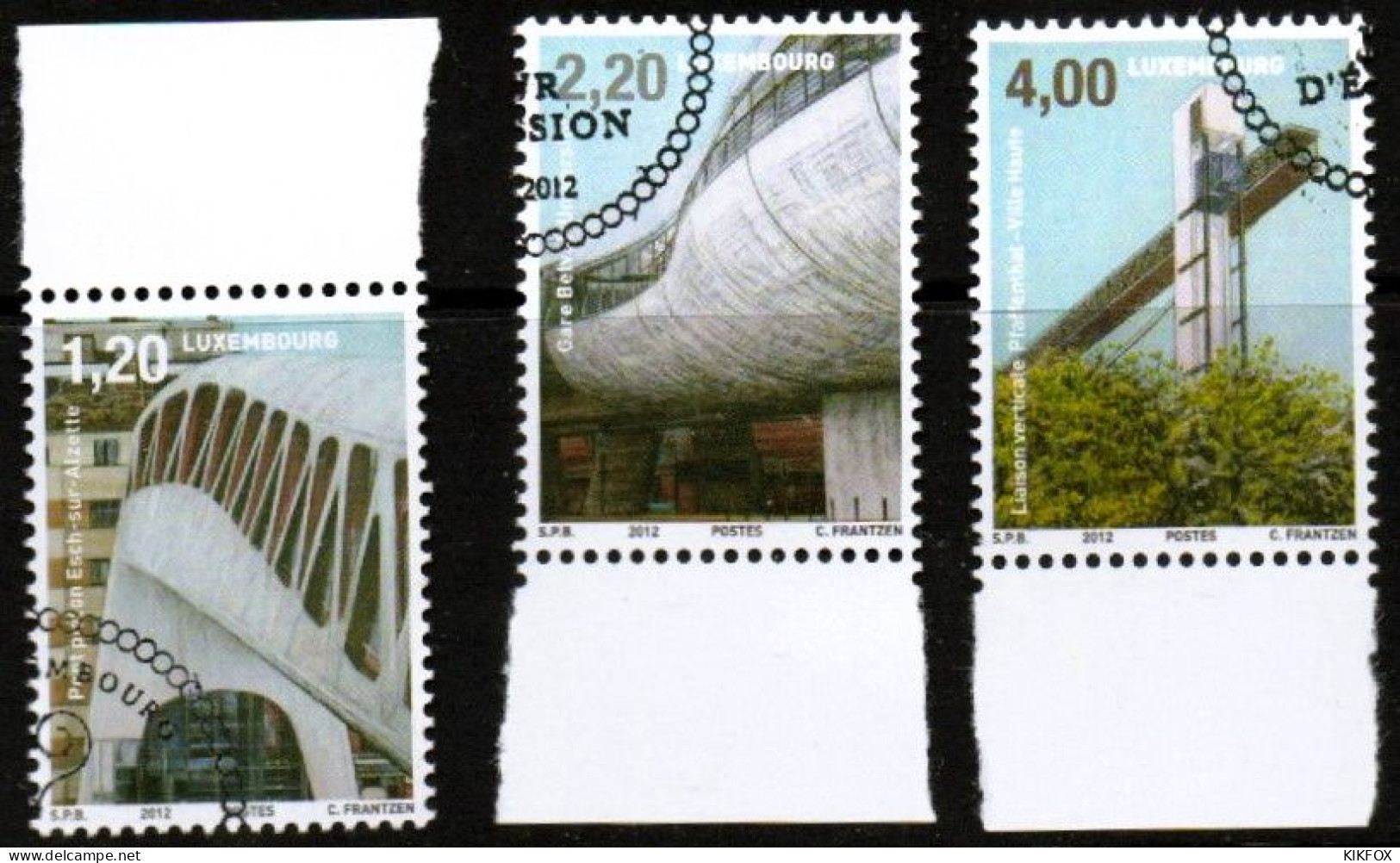 LUXEMBOURG, LUXEMBURG 2012,SATZ MI 1949 - 1951 , ARCHITEKTUR UND MOBILITÄT,  ESST GESTEMPELT, OBLITERE - Used Stamps