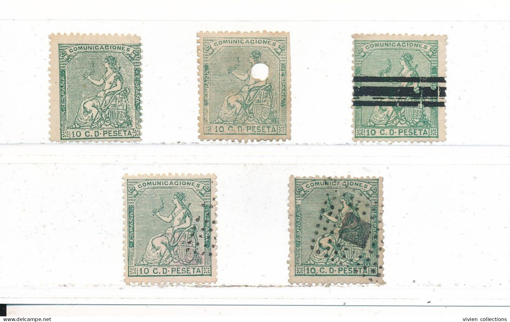 Espagne N° 132 Lot De 5 Timbres Neuf (*) Annulés Et Oblitérés - Oblitérés