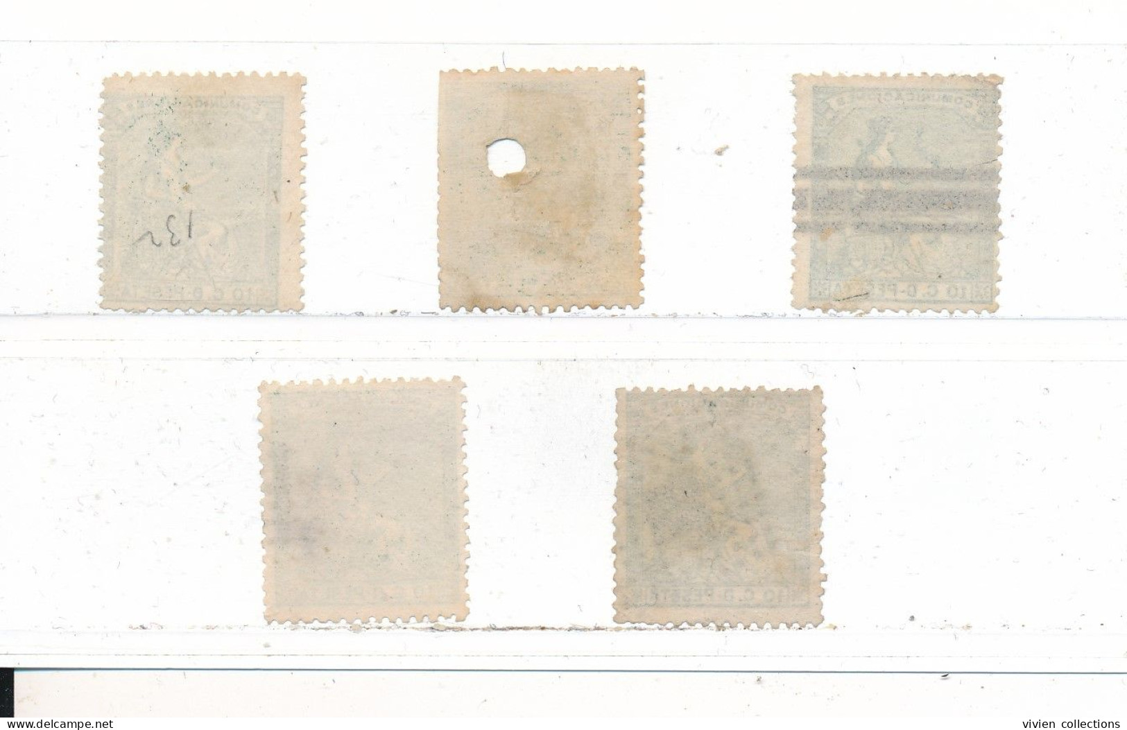 Espagne N° 132 Lot De 5 Timbres Neuf (*) Annulés Et Oblitérés - Usados