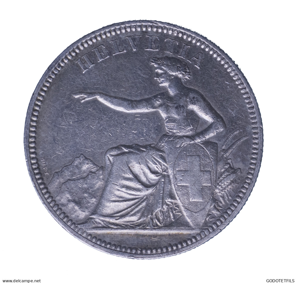 Suisse - 5 Francs Helvétia Assise 1874 Bruxelles - Autres & Non Classés