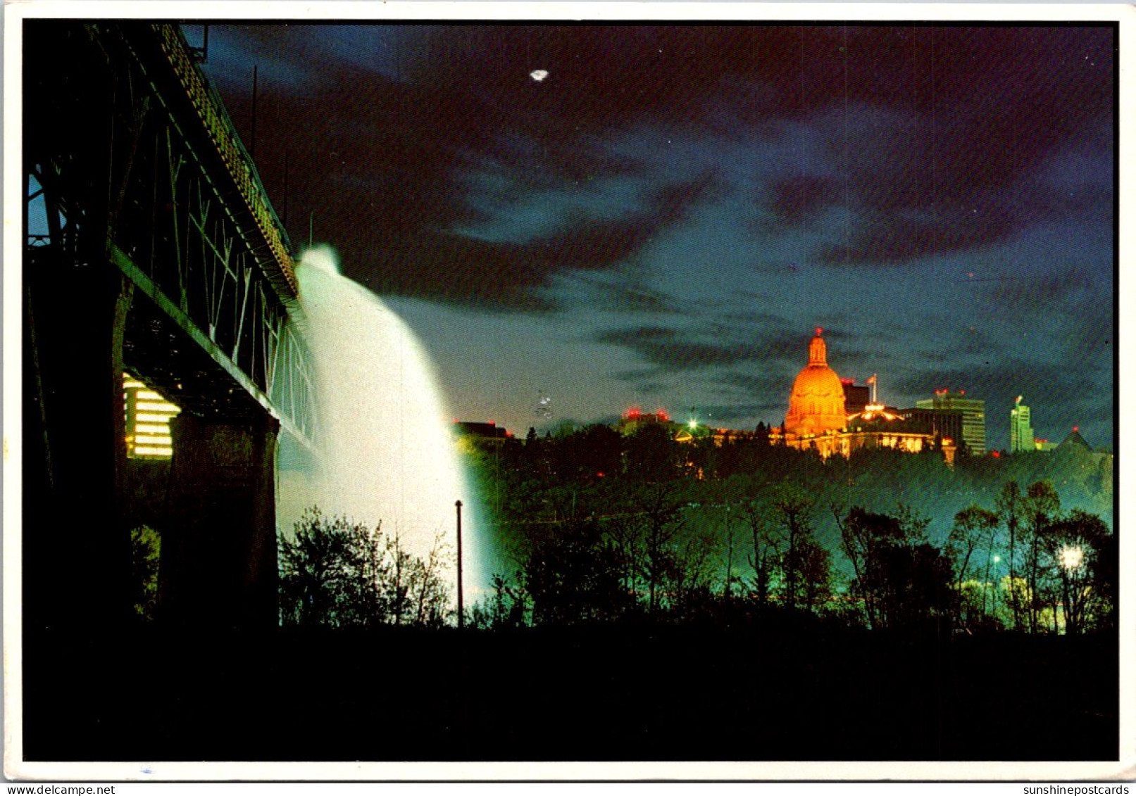 Canada Edmonton Night View Showing Legislative Building  - Edmonton