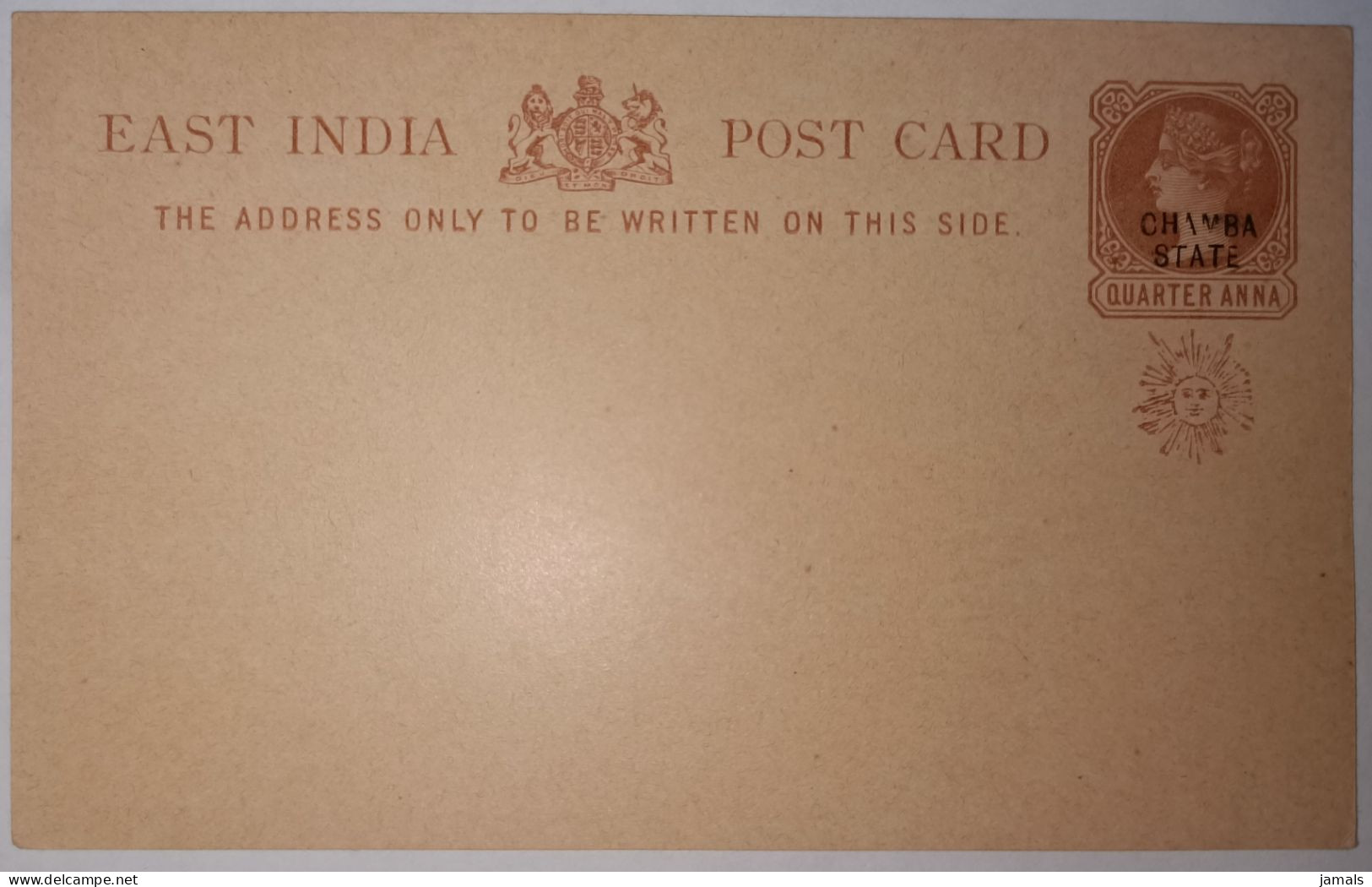 Br India Queen Victoria PS Card Chamba State, Error, Letters Broken, Inde - Chamba