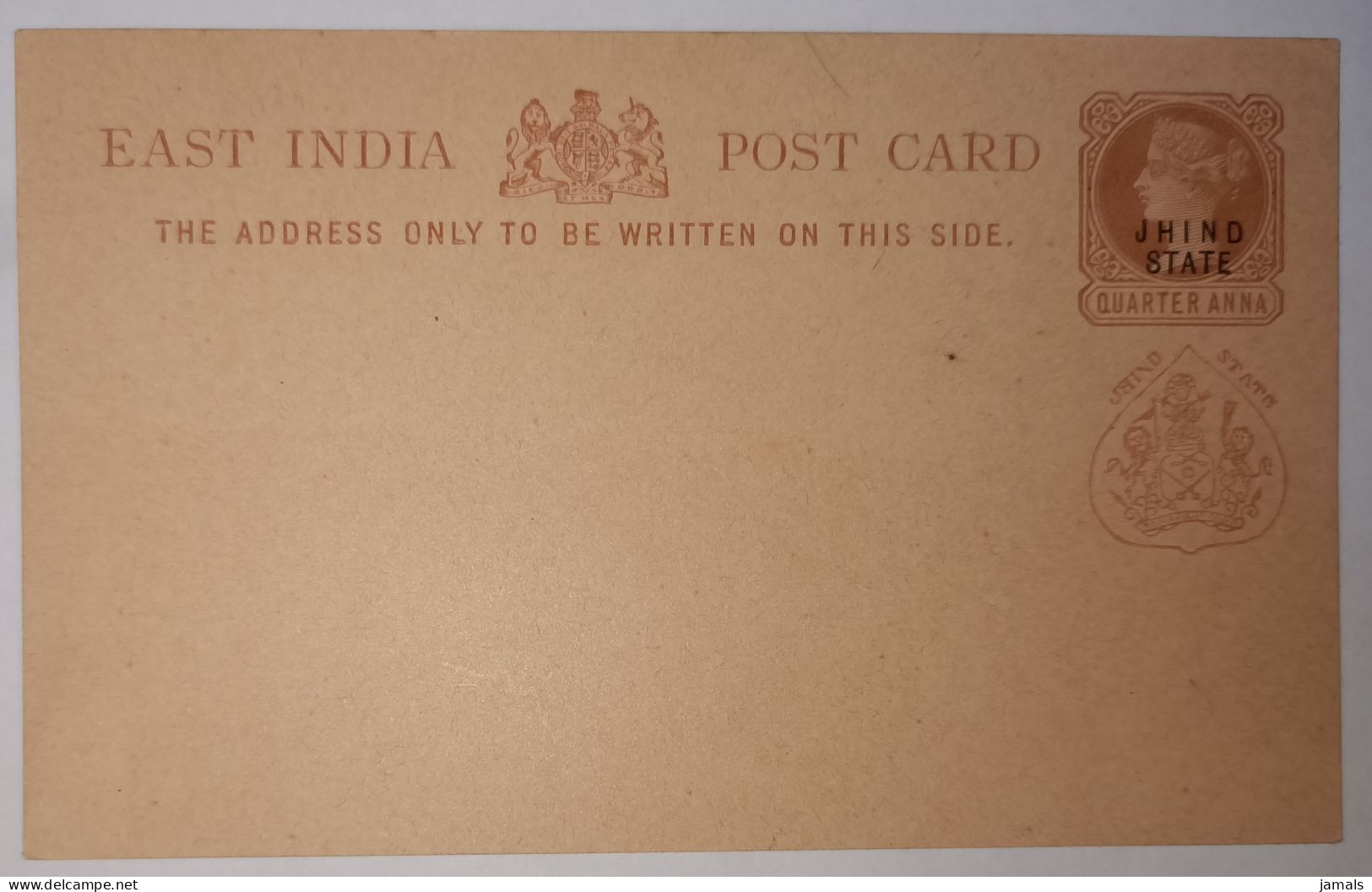 Br India Queen Victoria PS Card Jhind / Jind State - Jhind