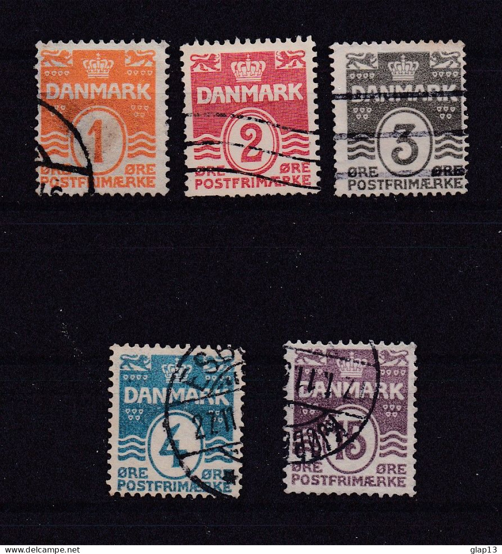 DANEMARK 1905 TIMBRE N°48/52 OBLITERE - Usado