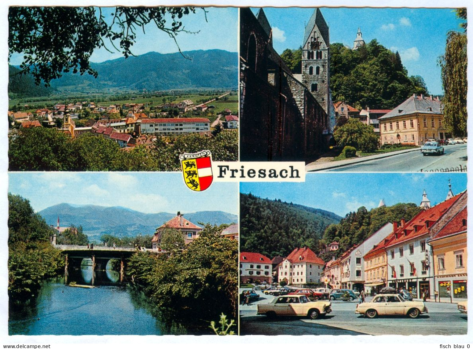 AK 9360 Friesach Brücke Autos Verlag F. Hruby Breže Friesacher Feld Metnitztal Kärnten Österreich Austria Ansichtskarte - Friesach