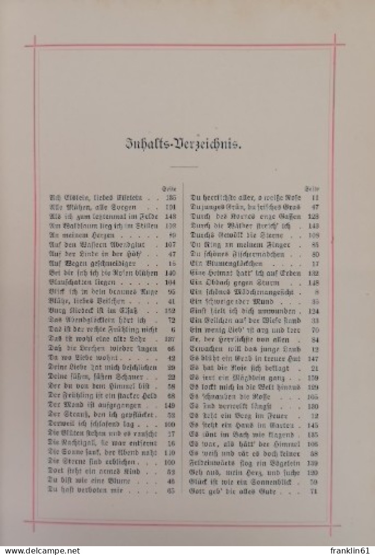 Aus Der Rosenzeit. Ein Liederstrauß. - Gedichten En Essays