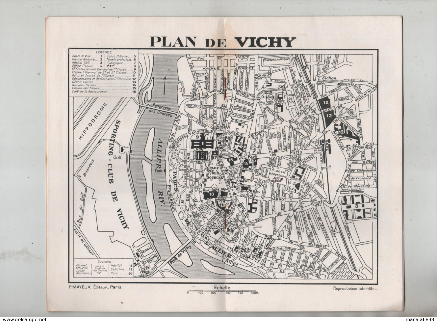 Vichy Commarmond Liste Médecins Plan Hôtels Pensions De Famille - Rhône-Alpes