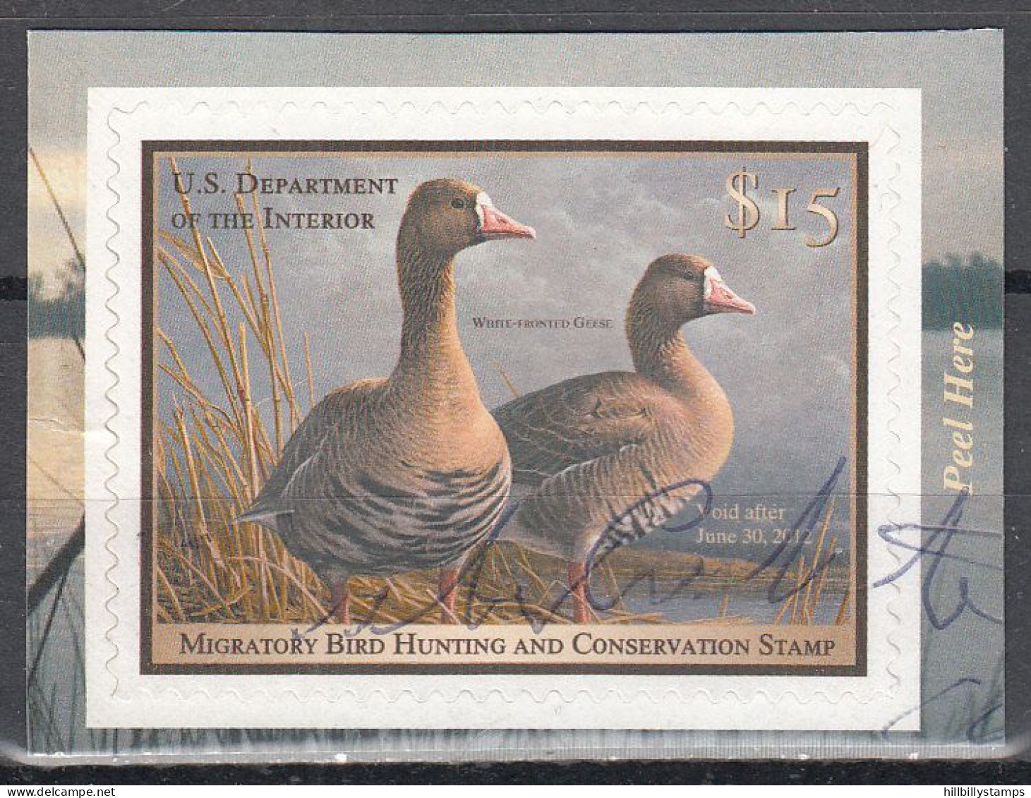 UNITED STATES  SCOTT NO RW78  A USED- SELF ADHESIVE   YEAR  2011 - Duck Stamps