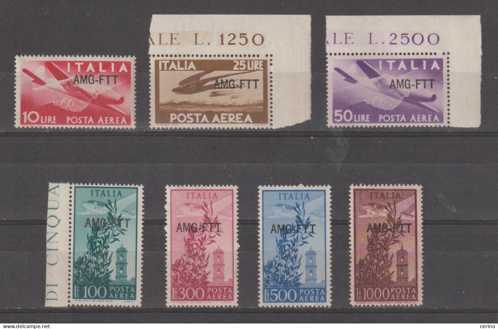 TRIESTE  A:  1949/52  P.A. CAMPIDOGLIO  -  S. CPL. 7  VAL. N. -  SASS. 20/26 - Airmail