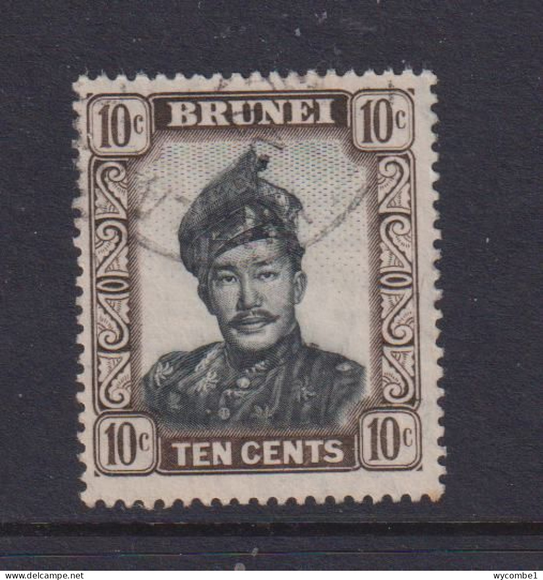 BRUNEI - 1952 Sultan Omar Ali Saifuddin Watermark Multiple Script CA 10c Used As Scan - Brunei (...-1984)