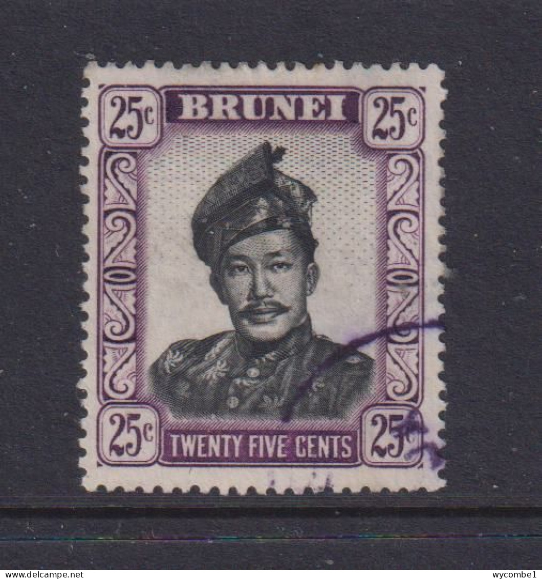 BRUNEI - 1952 Sultan Omar Ali Saifuddin Watermark Multiple Script CA 25c Used As Scan - Brunei (...-1984)