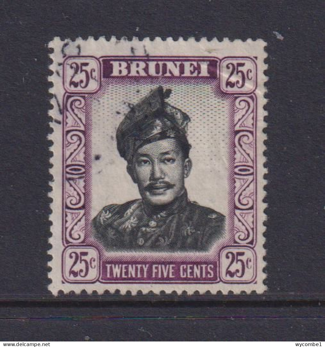 BRUNEI - 1952 Sultan Omar Ali Saifuddin Watermark Multiple Script CA 25c Used As Scan - Brunei (...-1984)