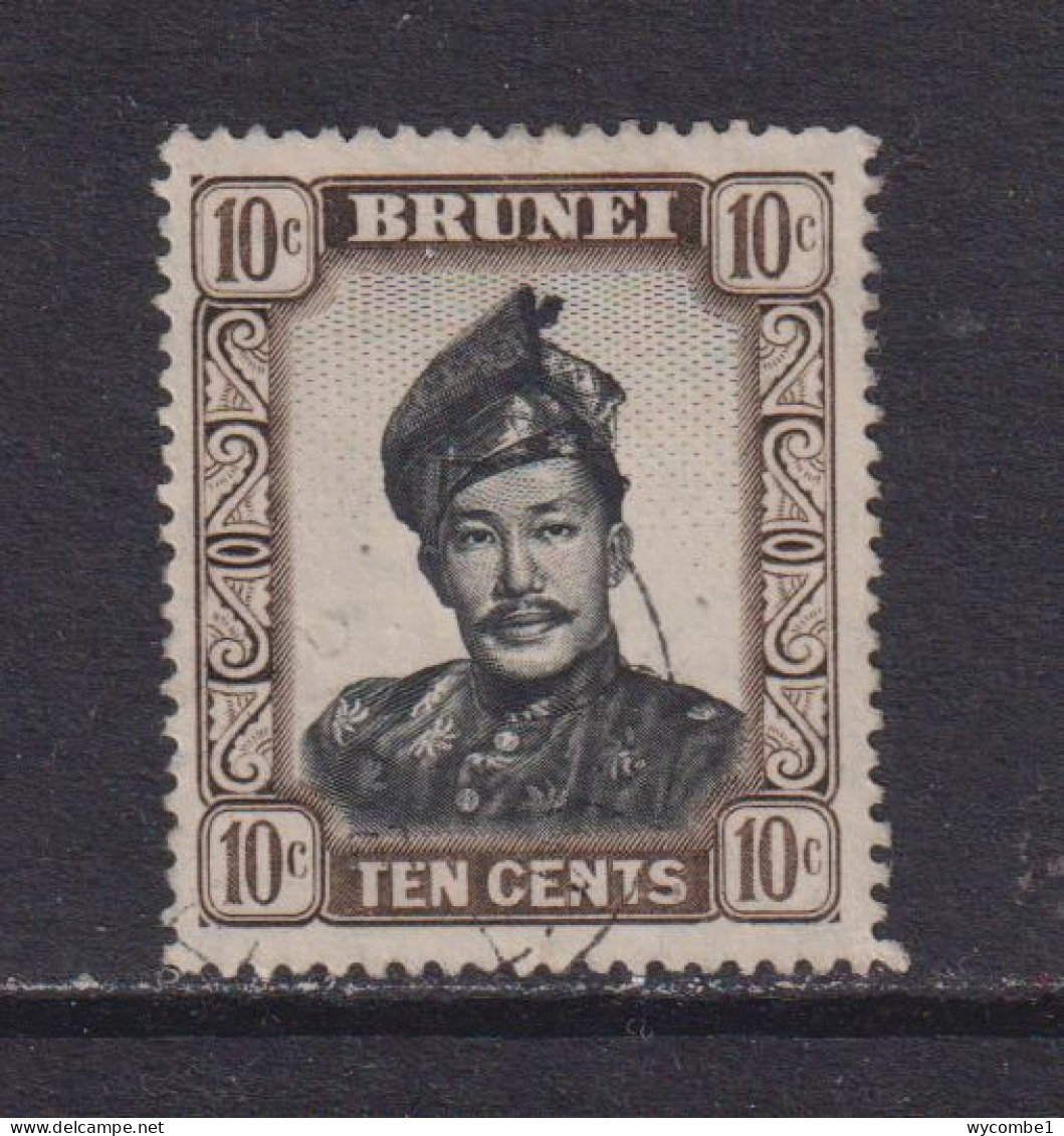 BRUNEI - 1952 Sultan Omar Ali Saifuddin Watermark Multiple Script CA 10c Used As Scan - Brunei (...-1984)