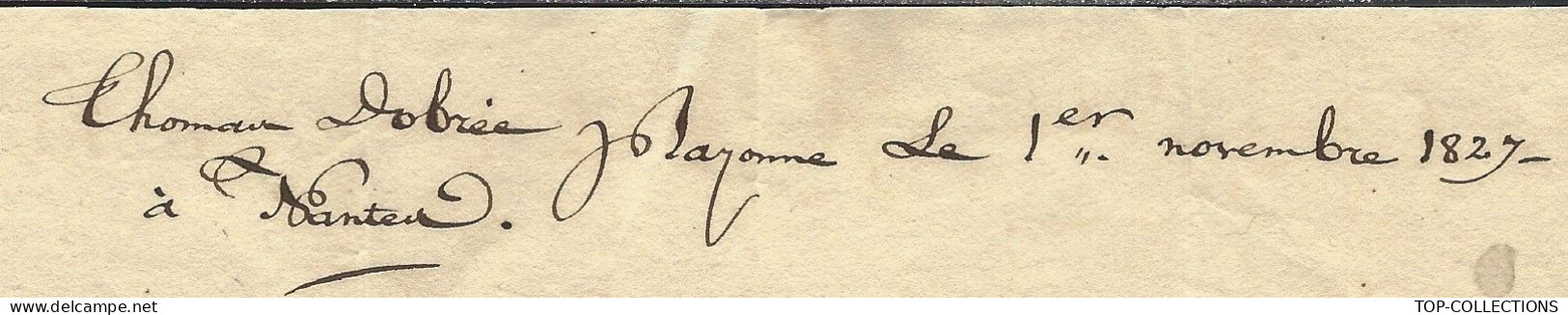 1827 LETTRE Sign. Vve Larralde VAN OOSTEROM > Thomas Dobree Négociant NAVIGATION NEGOCE ASSURANCE MARITIME V.HISTORIQUE - 1800 – 1899
