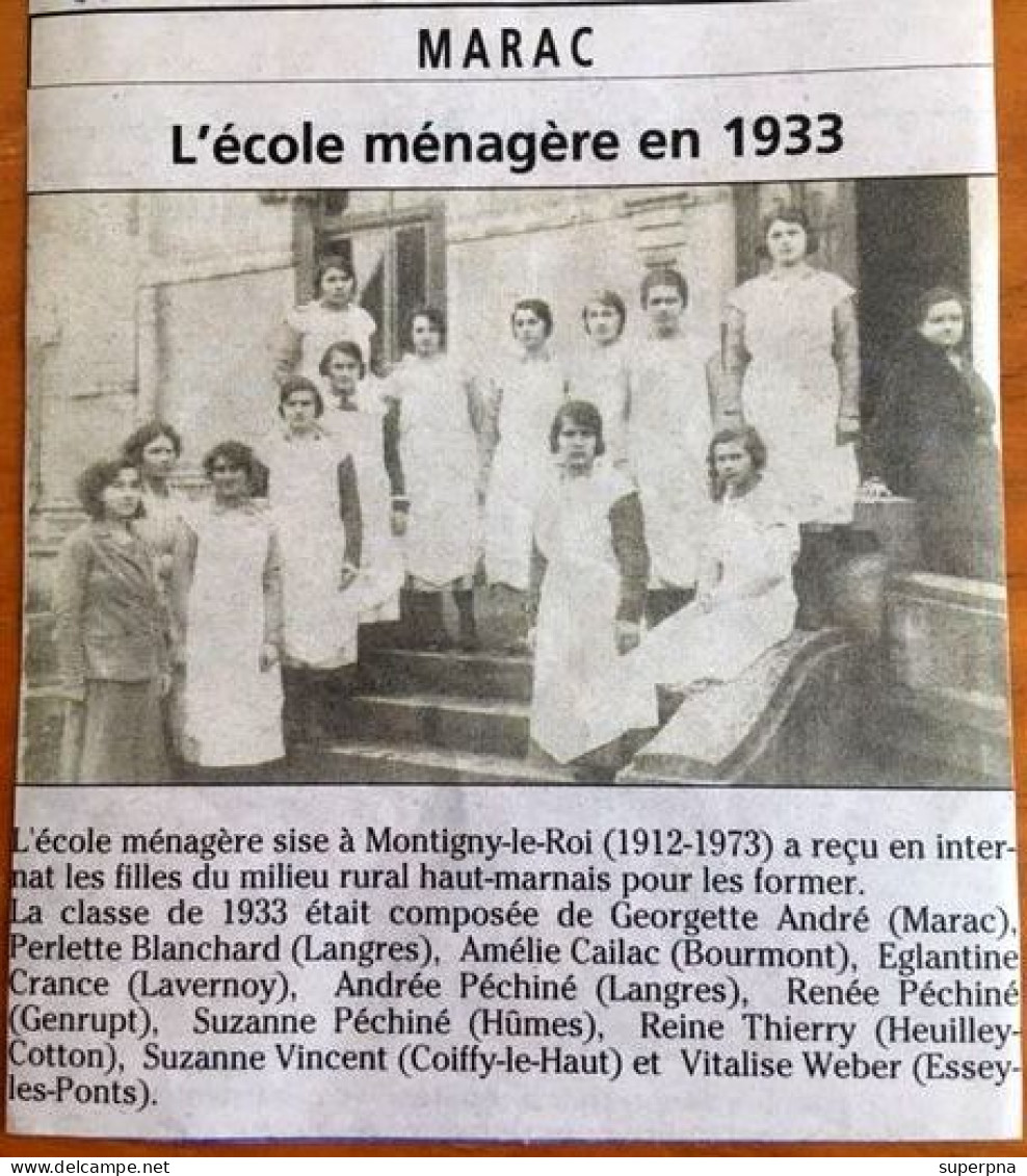 MONTIGNY-LE-ROI  (52) :  " L'ECOLE MENAGERE En 1933 "  Carte Photo - Montigny Le Roi