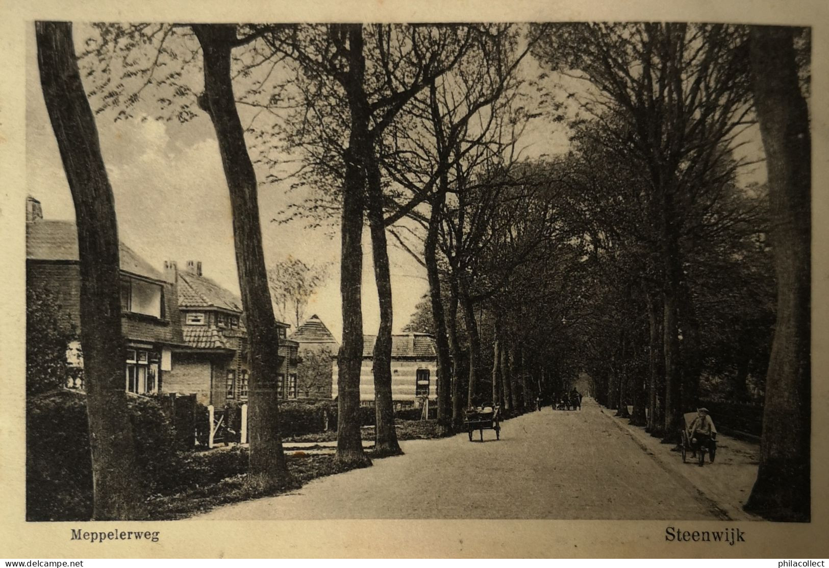 Steenwijk (Ov.) Meppelerweg 1927 Spoortraject Stempel - Steenwijk