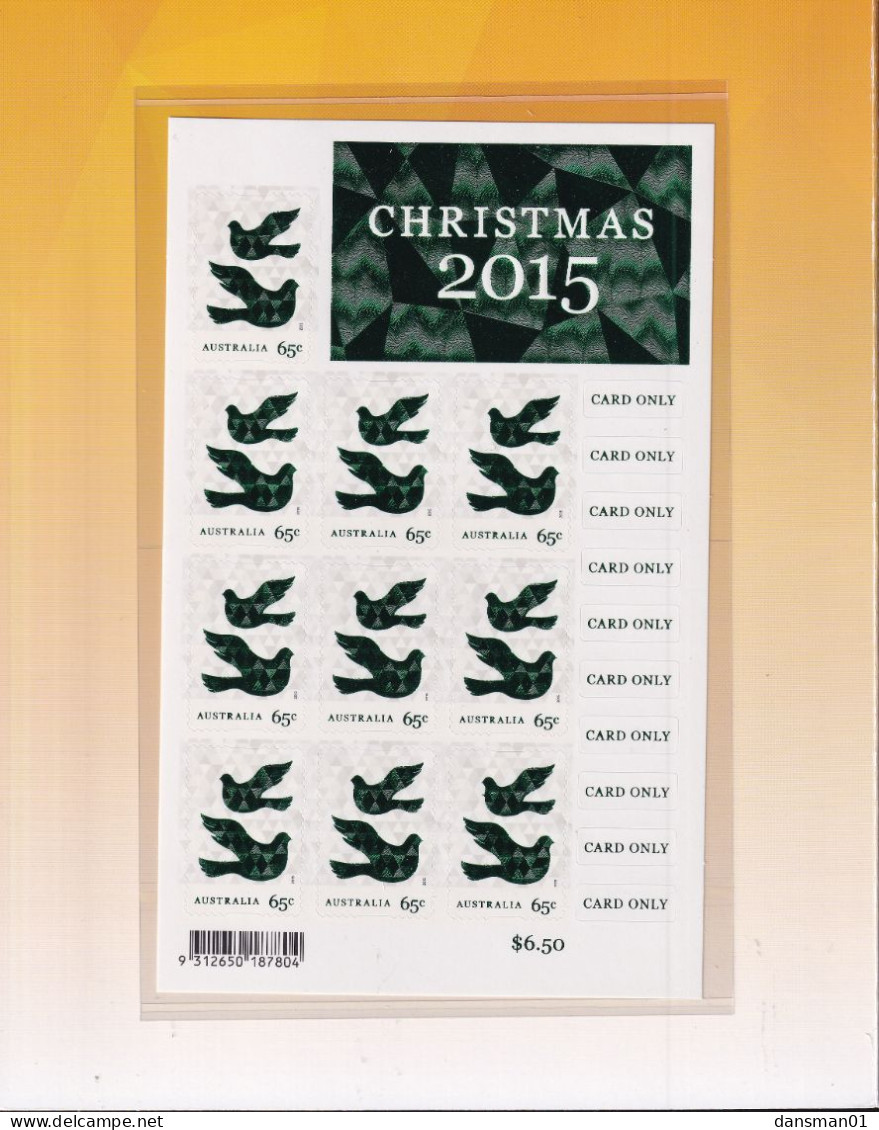 Australia 2015 Christmas (foil) Sc 4394-95 Mint Never Hinged P&S Sheetlets - Mint Stamps