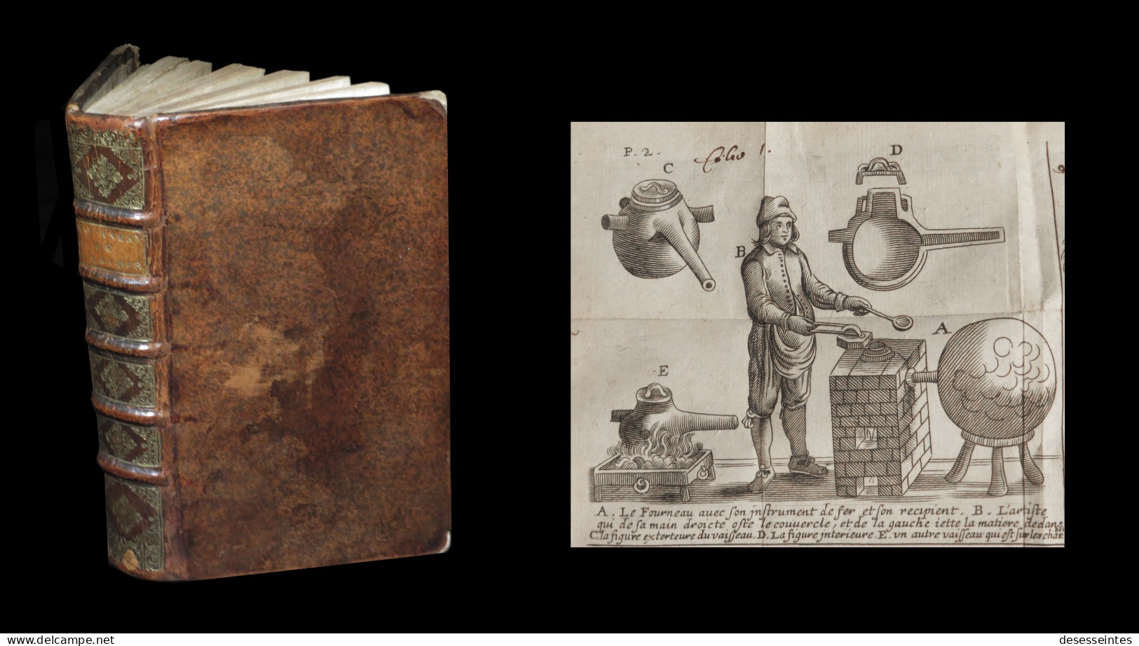 [ALCHIMIE HERMETISME ATHANOR] GLAUBER - Description Des Nouveaux Fourneaux Philosophiques. 1659. 6/6. - Before 18th Century