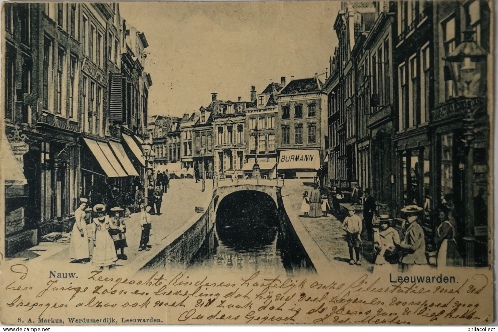 Leeuwarden // Nauw (veel Volk En Winkels) 1905 - Leeuwarden