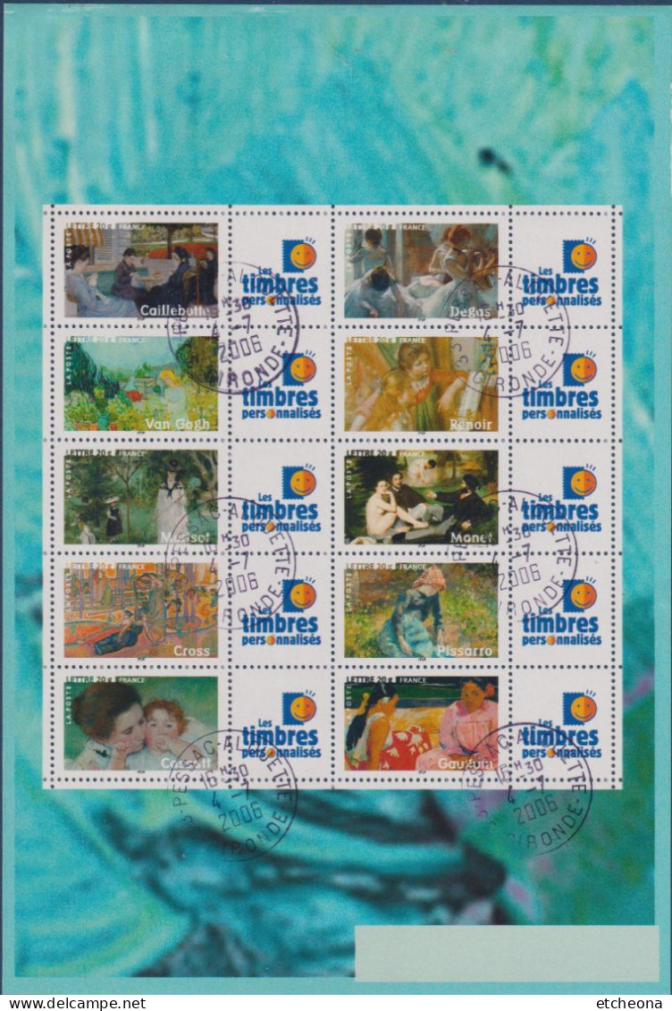 Les Impressionnistes F3866A Obli 4.7.06 Caillebotte Van-Gogh Morisot Cross Cassatt Degas Renoir Manet Gauguin Pissarro - Used Stamps