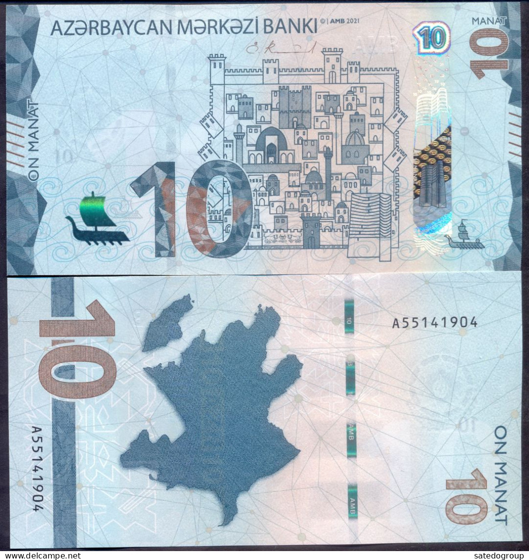 Azerbaijan 10 Manat 2021 UNC P- W40 - Azerbeidzjan