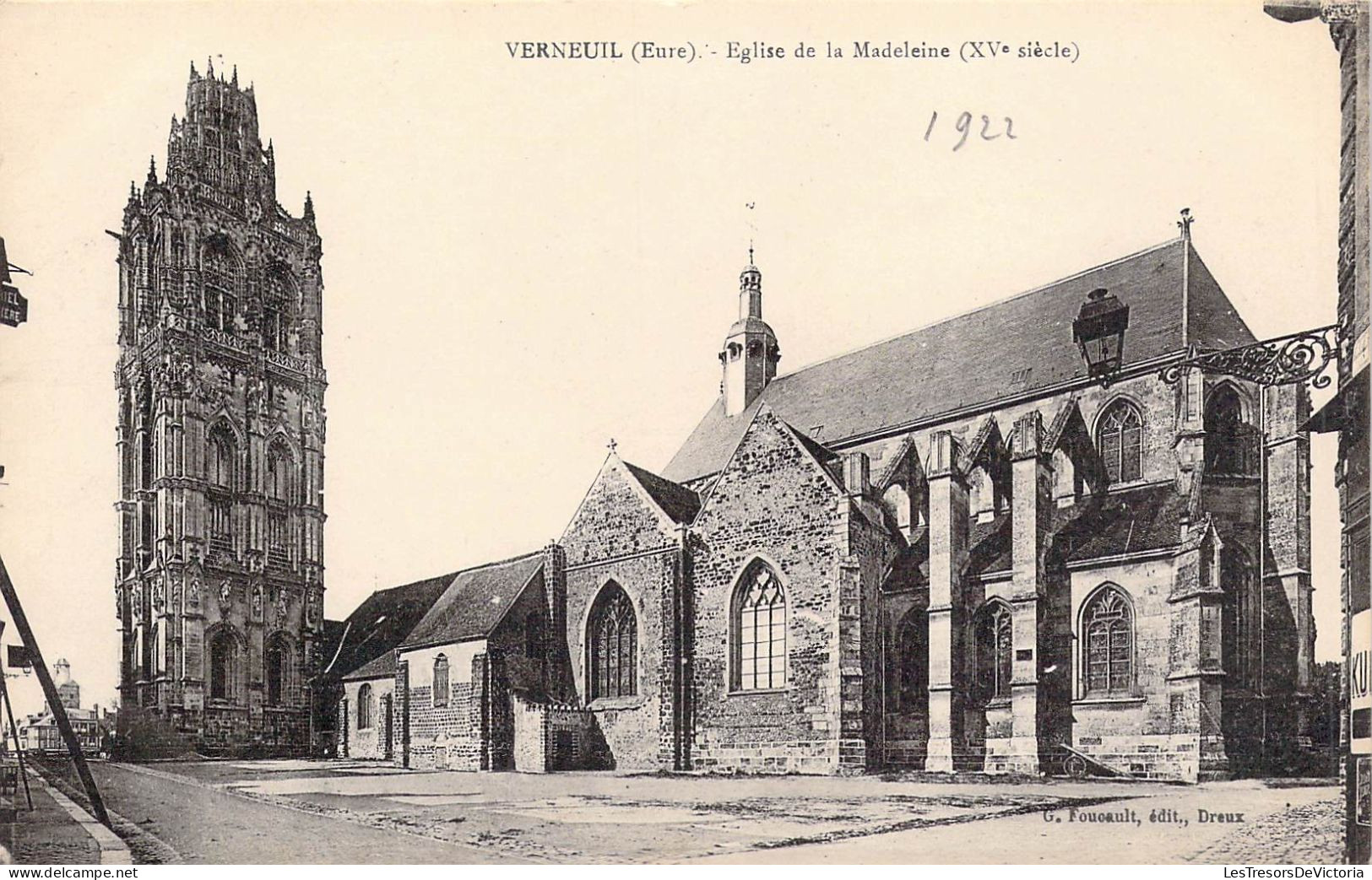 FRANCE - 18 - VERNEUIL - Eglise De La Madeleine XVe Siècle - 1922 - Carte Postale Ancienne - Verneuil-sur-Avre