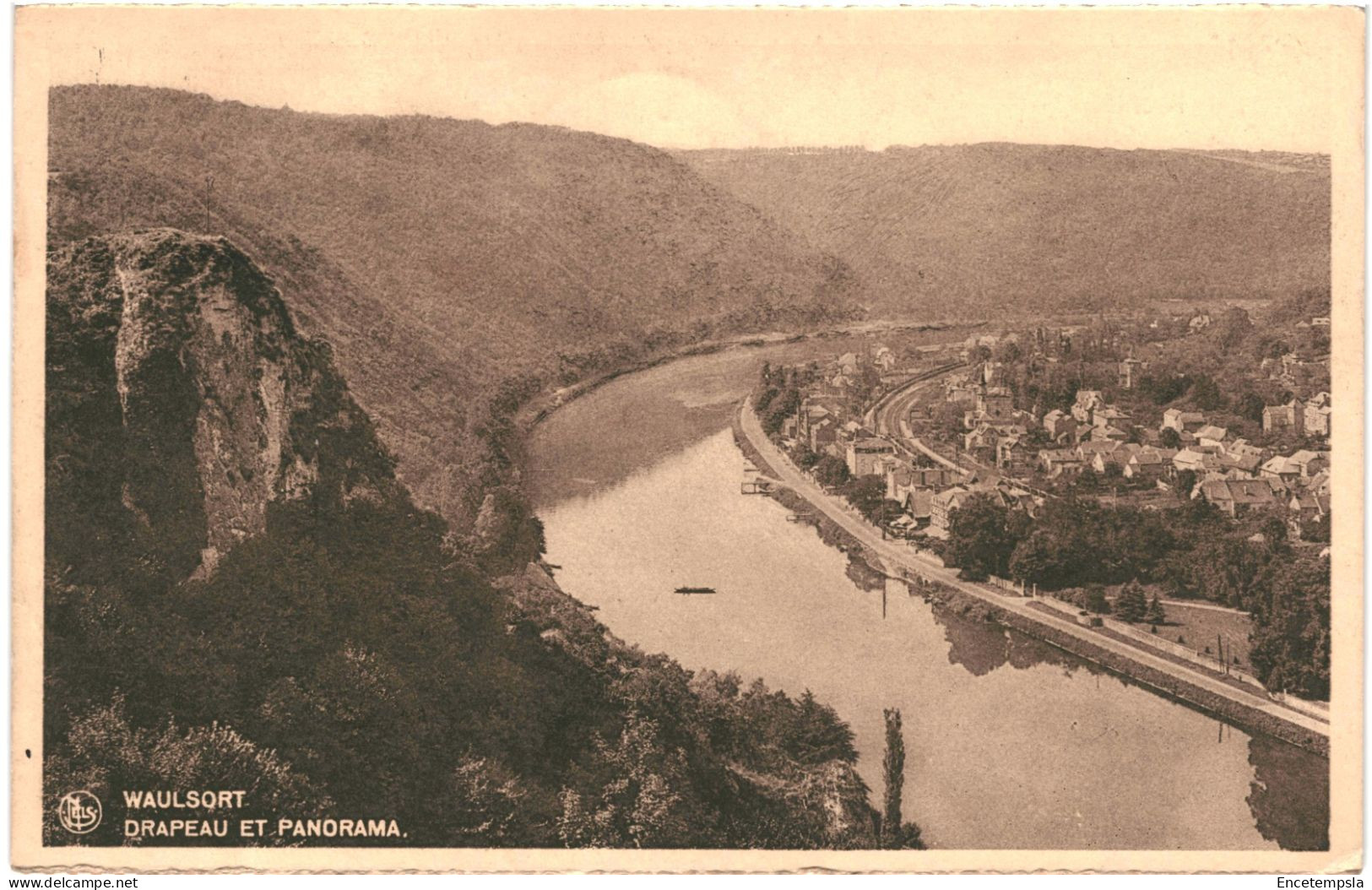 CPA  Carte Postale Belgique  Waulsort Drapeau Et Panorama 1937 VM69628 - Hastière