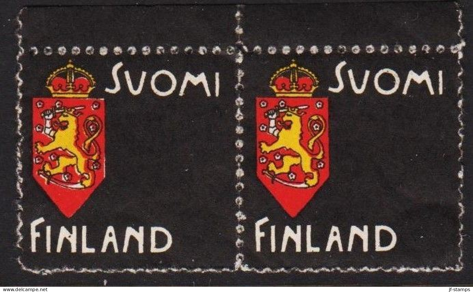 1900. SUOMI FINLAND. Mourning Stamp. Coat Of Arms. At Back "1 PENNI". Pair. Never Hinge... (Michel Facit So1) - JF535599 - Nuovi