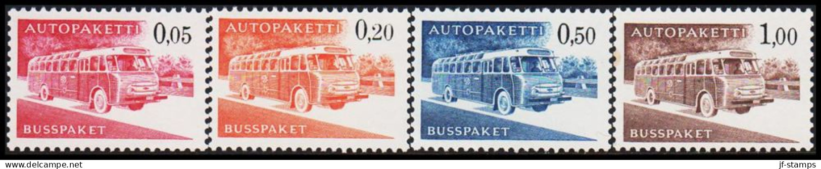 1963-1980. FINLAND. Mail Bus. Complete Set AUTOPAKETTI - BUSSPAKET Never Hinged. Normal... (Michel AP 10-13x) - JF535607 - Colis Par Autobus