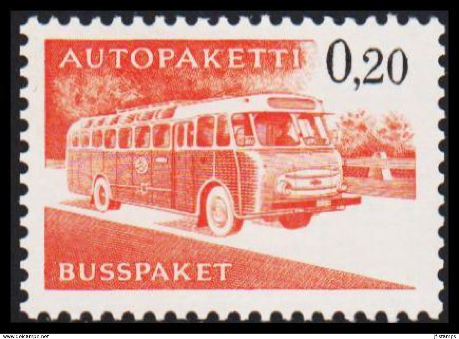 1963-1980. FINLAND. Mail Bus. 0,20 Mk. AUTOPAKETTI - BUSSPAKET Never Hinged. Lumogen. Whit... (Michel AP 11y) - JF535609 - Colis Par Autobus