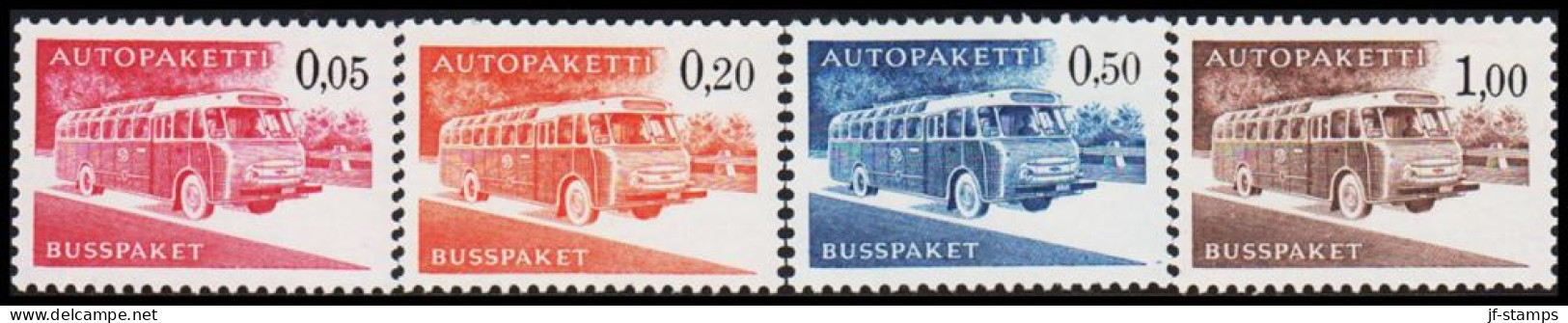 1963-1980. FINLAND. Mail Bus. Complete Set AUTOPAKETTI - BUSSPAKET Never Hinged. Normal... (Michel AP 10-13x) - JF535612 - Colis Par Autobus