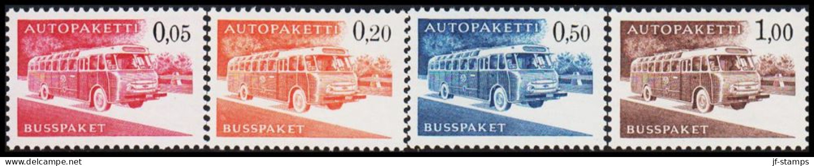 1963-1980. FINLAND. Mail Bus. Complete Set AUTOPAKETTI - BUSSPAKET Never Hinged. Normal... (Michel AP 10-13x) - JF535616 - Pacchi Tramite Autobus