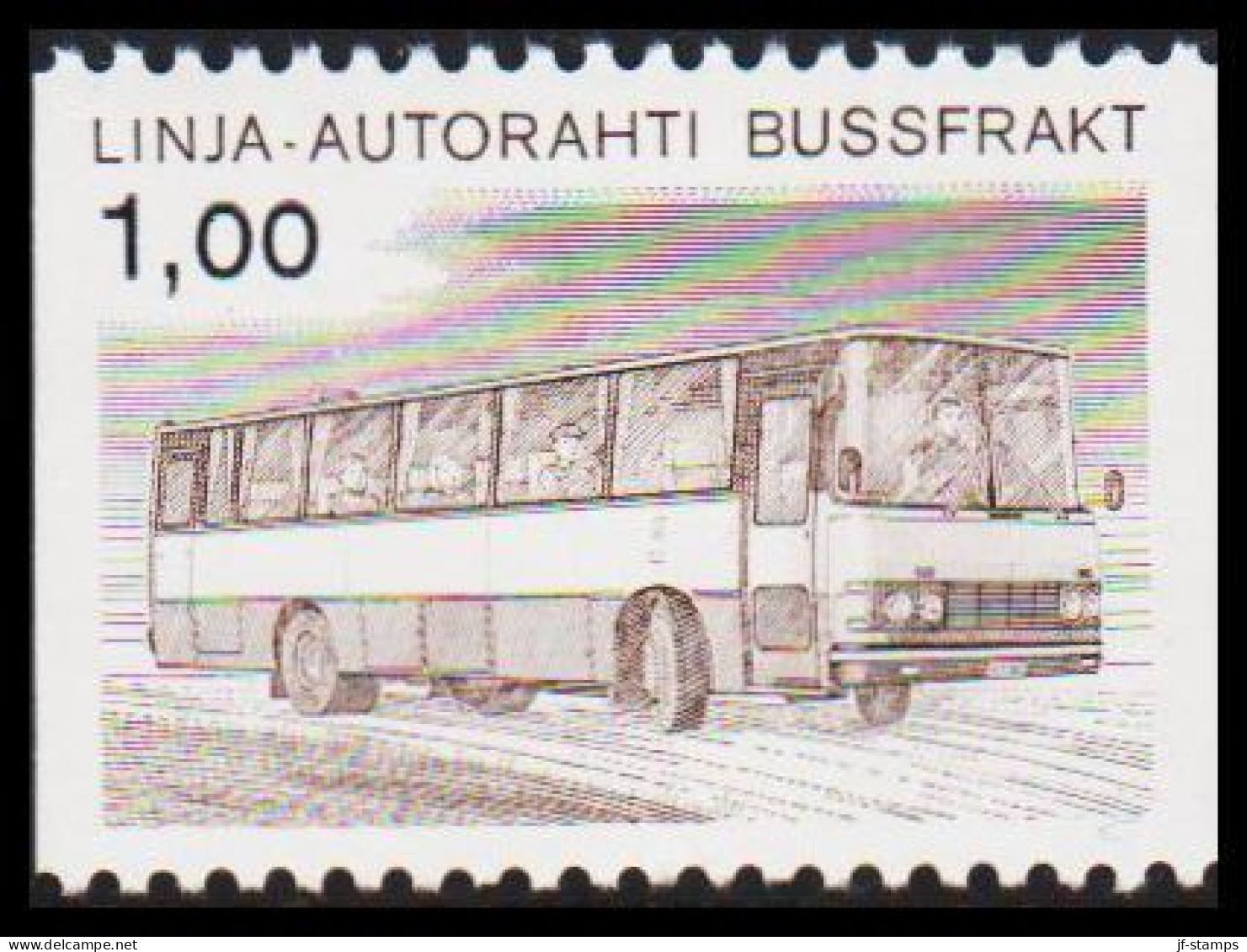 1981. FINLAND. LINJA-AUTORAHTI - BUSSFRAKT. 1,00 Mk. Never Hinged. (Michel 15) - JF535617 - Bus Parcels / Colis Par Autobus / Pakjes Per Postbus