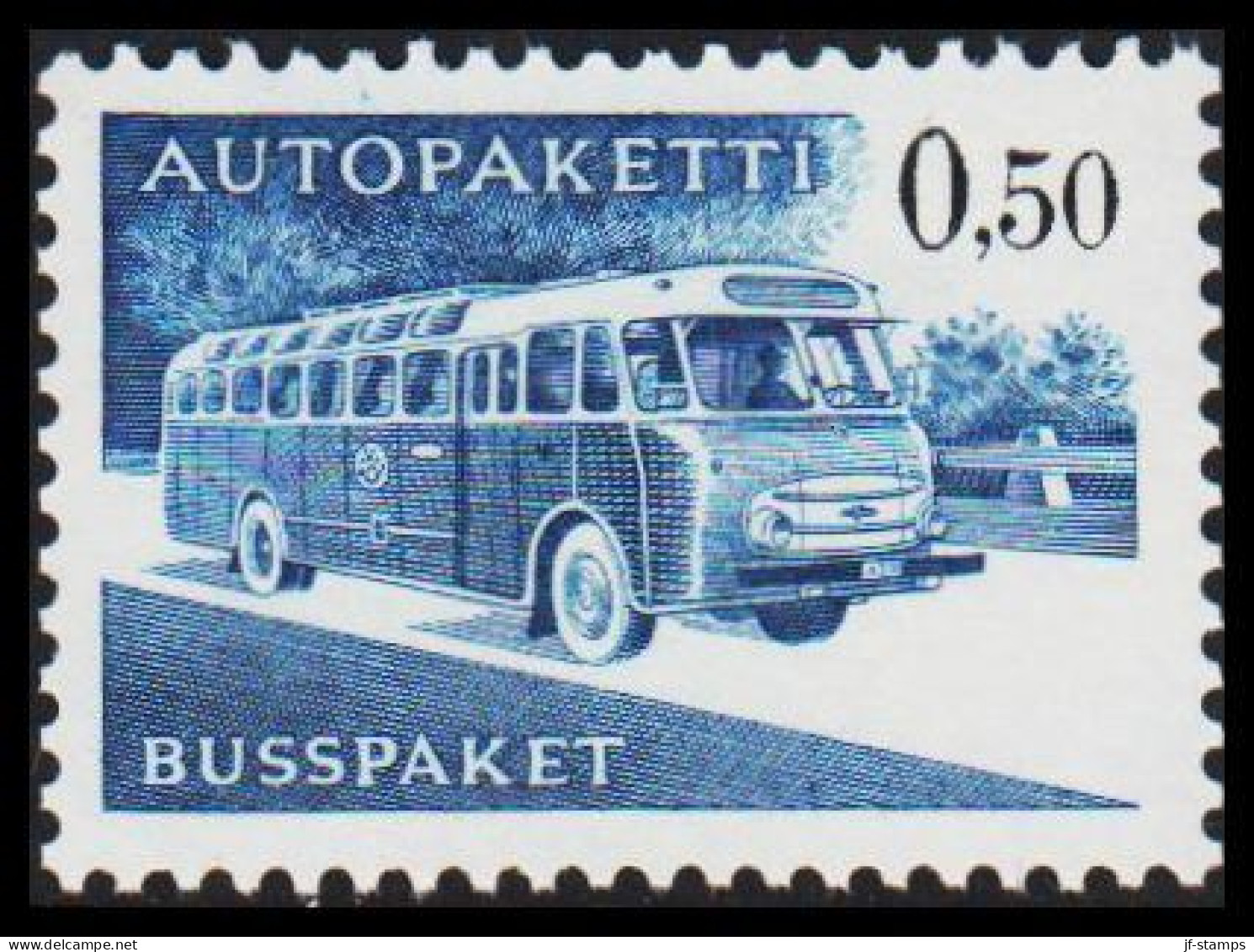 1963-1980. FINLAND. Mail Bus. 0,50 Mk. AUTOPAKETTI - BUSSPAKET Never Hinged. Normal Paper.... (Michel AP 12x) - JF535619 - Bus Parcels / Colis Par Autobus / Pakjes Per Postbus