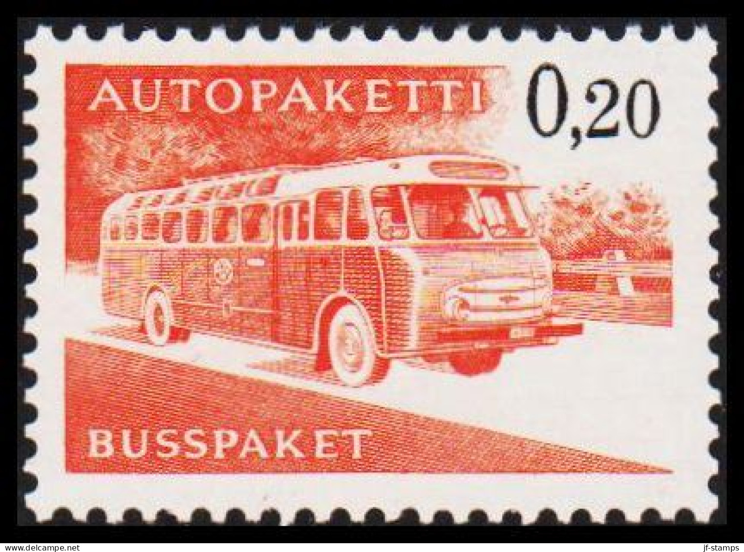 1963-1980. FINLAND. Mail Bus. 0,20 Mk. AUTOPAKETTI - BUSSPAKET Never Hinged. Lumogen. Whit... (Michel AP 11y) - JF535623 - Postbuspakete