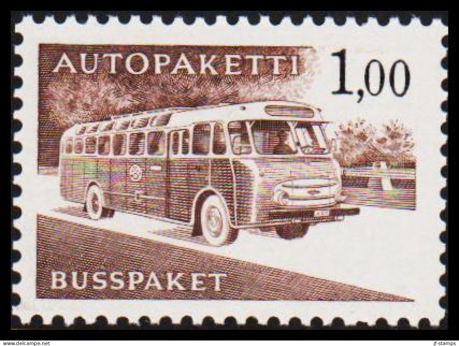 1963-1980. FINLAND. Mail Bus. 1,00 Mk. AUTOPAKETTI - BUSSPAKET Never Hinged. Normal Paper. (Michel AP 13x) - JF535625 - Envios Por Bus