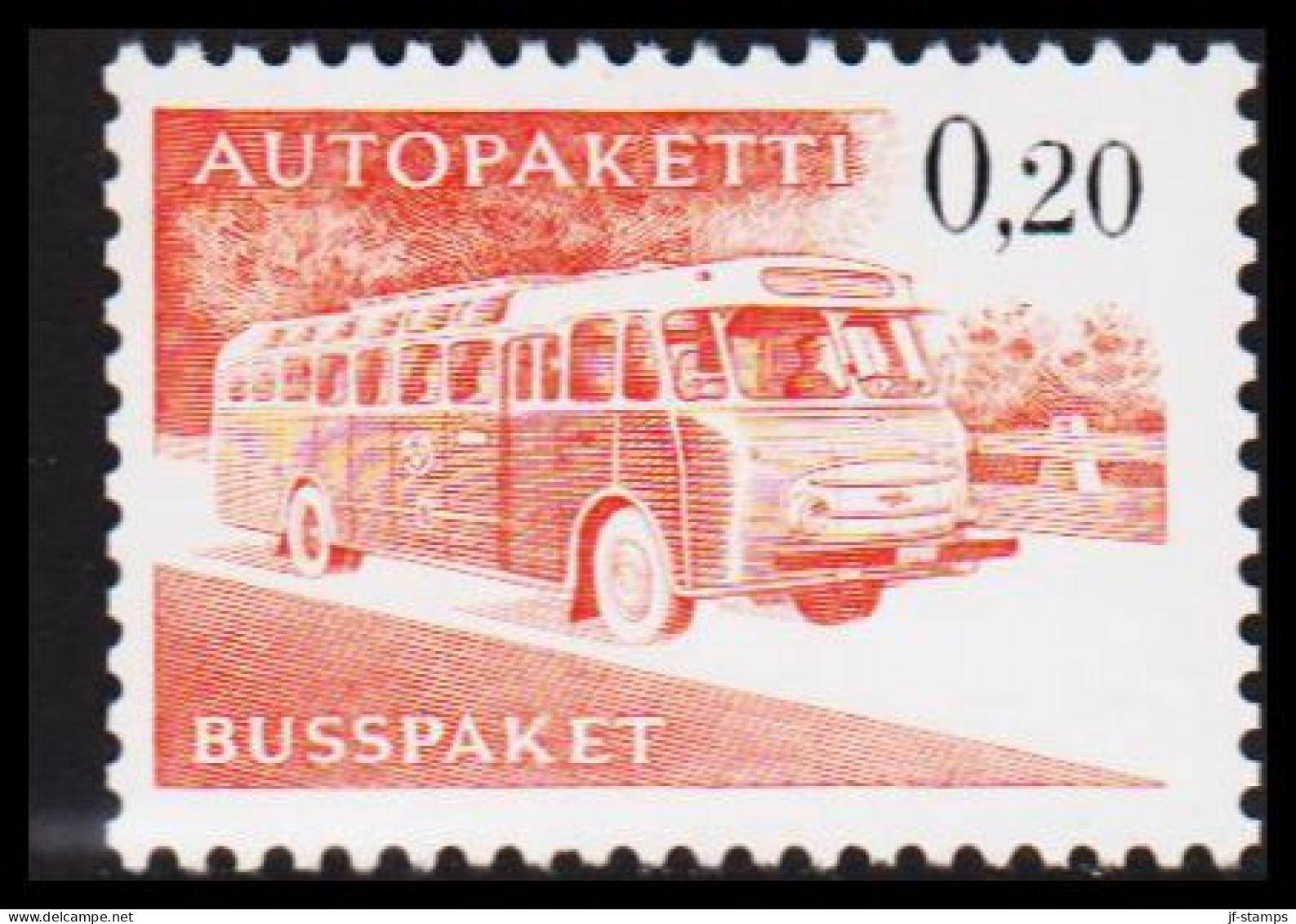 1963-1980. FINLAND. Mail Bus. 0,20 Mk. AUTOPAKETTI - BUSSPAKET Never Hinged. Lumogen. Yell... (Michel AP 11y) - JF535628 - Bus Parcels / Colis Par Autobus / Pakjes Per Postbus