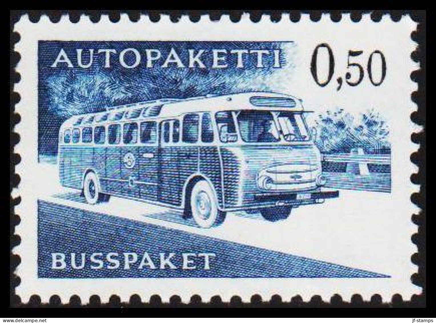 1963-1980. FINLAND. Mail Bus. 0,50 Mk. AUTOPAKETTI - BUSSPAKET Never Hinged. Normal Paper.... (Michel AP 12x) - JF535630 - Bus Parcels / Colis Par Autobus / Pakjes Per Postbus