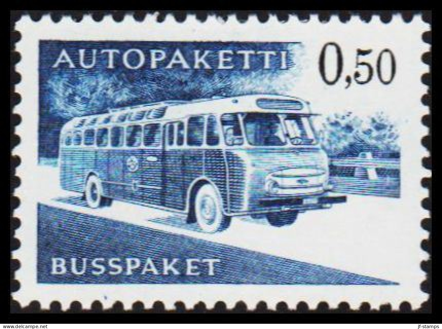 1963-1980. FINLAND. Mail Bus. 0,50 Mk. AUTOPAKETTI - BUSSPAKET Never Hinged. Normal Paper.... (Michel AP 12x) - JF535631 - Pakjes Per Postbus