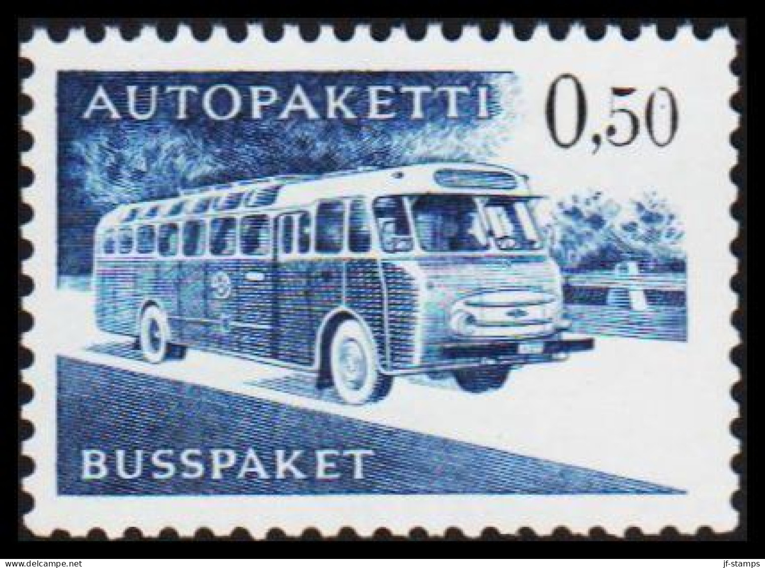 1963-1980. FINLAND. Mail Bus. 0,50 Mk. AUTOPAKETTI - BUSSPAKET Never Hinged. Lumogen. Whit... (Michel AP 12y) - JF535632 - Pacchi Tramite Autobus