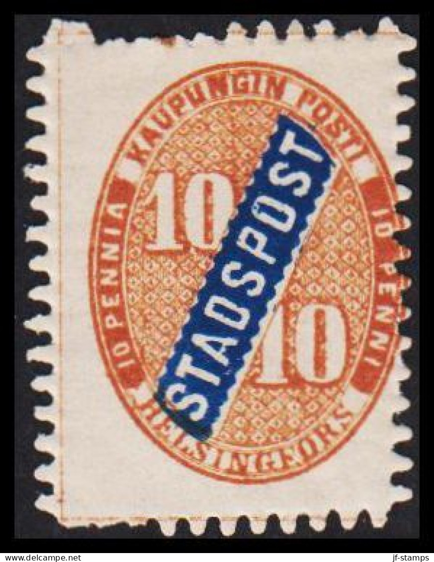 HELSINGFORS STADSPOST. 10 PENNI. REPRINT. Hinged.  - JF535640 - Ortsausgaben