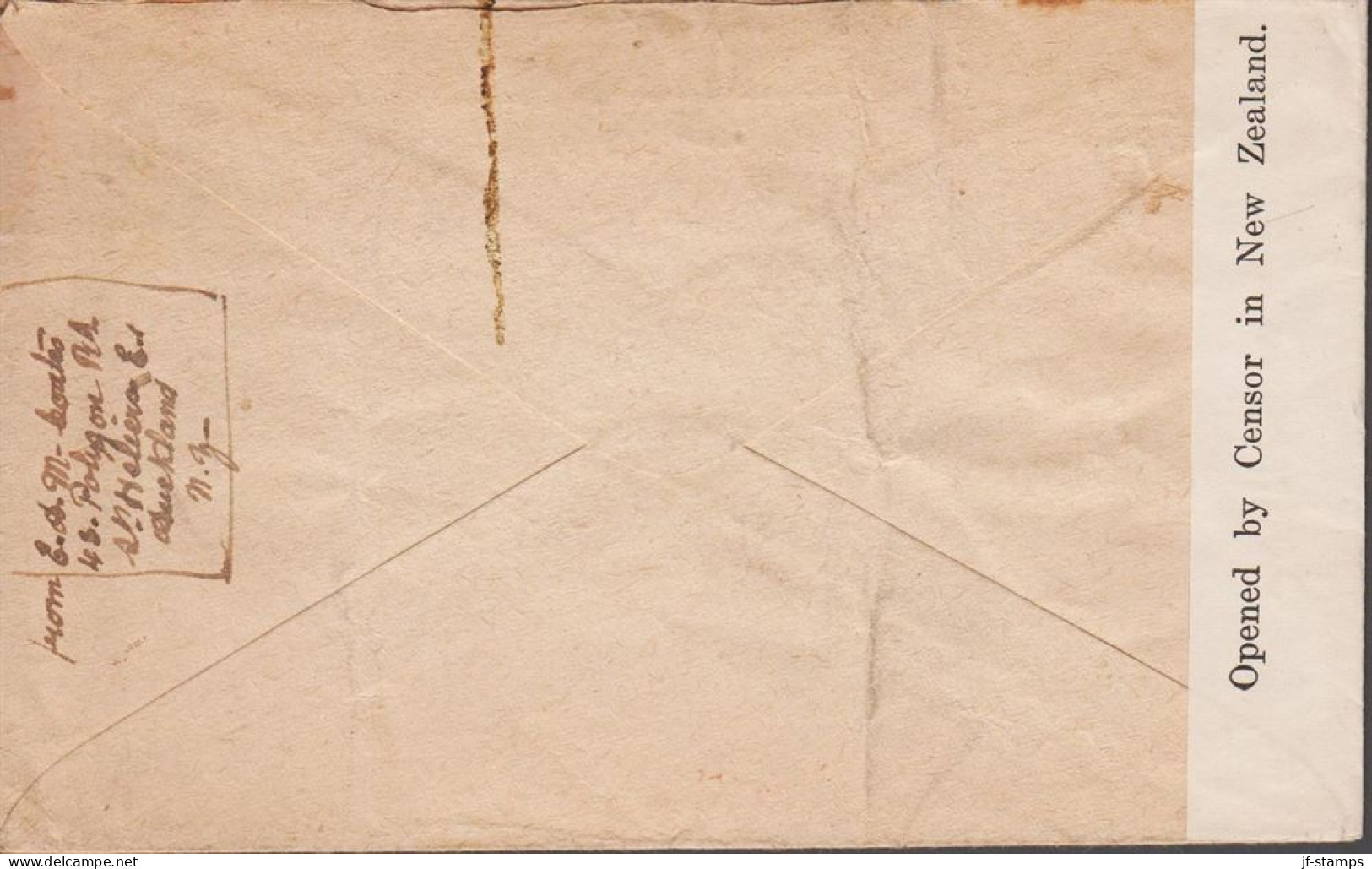 1942. New Zealand. Fine Small Censored Cover To Seattle, Washington, USA With 2 D + ½ D And ... (MICHEL 255+) - JF535729 - Briefe U. Dokumente