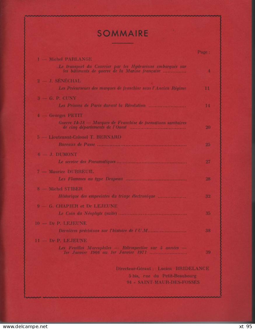 Les Feuilles Marcophiles - N°183 - Voir Sommaire - Français (àpd. 1941)