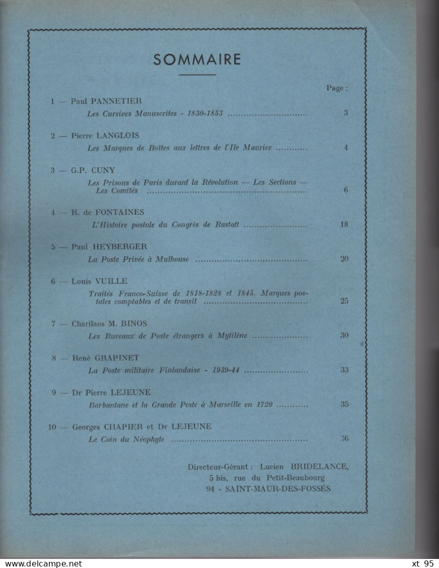 Les Feuilles Marcophiles - N°182 - Voir Sommaire - French (from 1941)